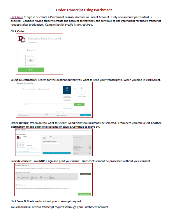 Updated Parchment instructions 2025