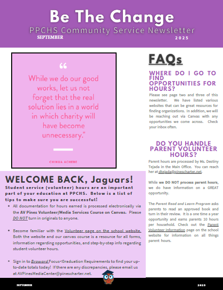 Be the Change newsletter