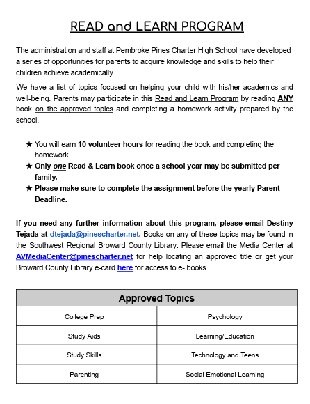 Parent Read and Learn Instructions